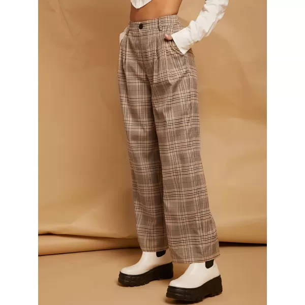 SweatyRocks Women's Casual Wide Leg High Waisted Button Down Straight Long Trousers Pants
