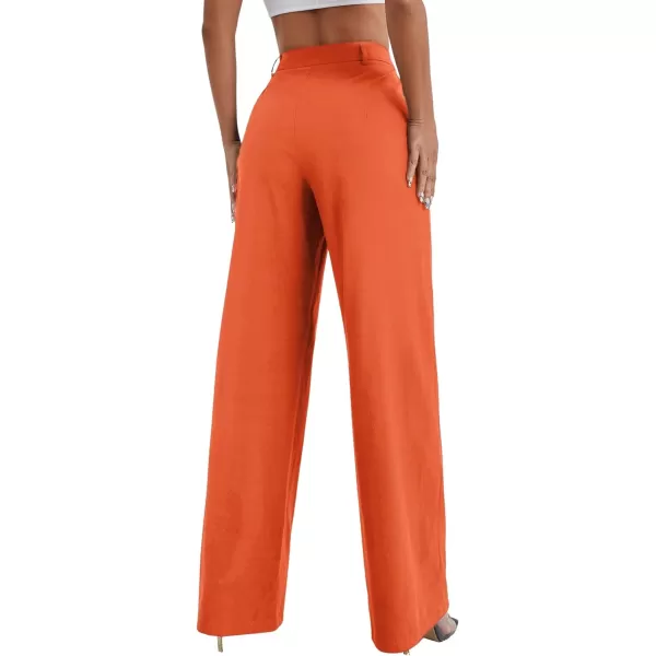 SweatyRocks Women's Casual Wide Leg High Waisted Button Down Straight Long Trousers Pants