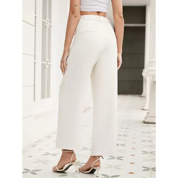 SweatyRocks Women's Casual Wide Leg High Waisted Button Down Straight Long Trousers Pants