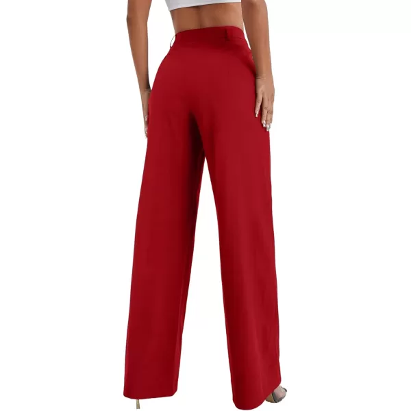 SweatyRocks Women's Casual Wide Leg High Waisted Button Down Straight Long Trousers Pants