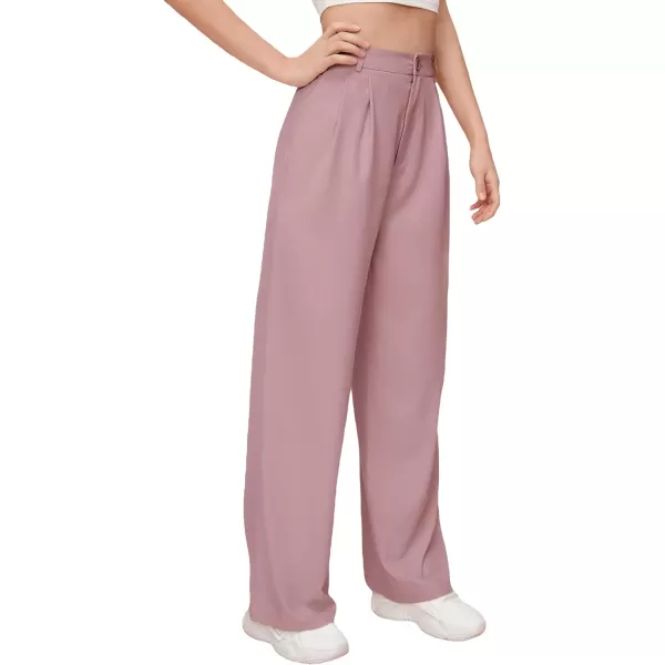SweatyRocks Women's Casual Wide Leg High Waisted Button Down Straight Long Trousers Pants