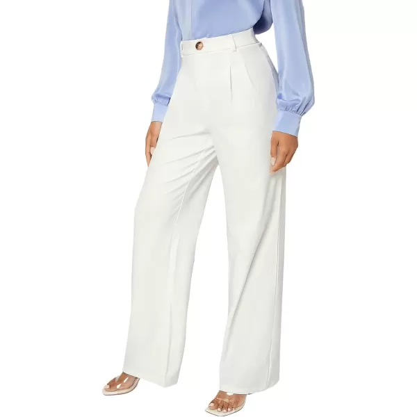 SweatyRocks Women's Casual Wide Leg High Waisted Button Down Straight Long Trousers Pants