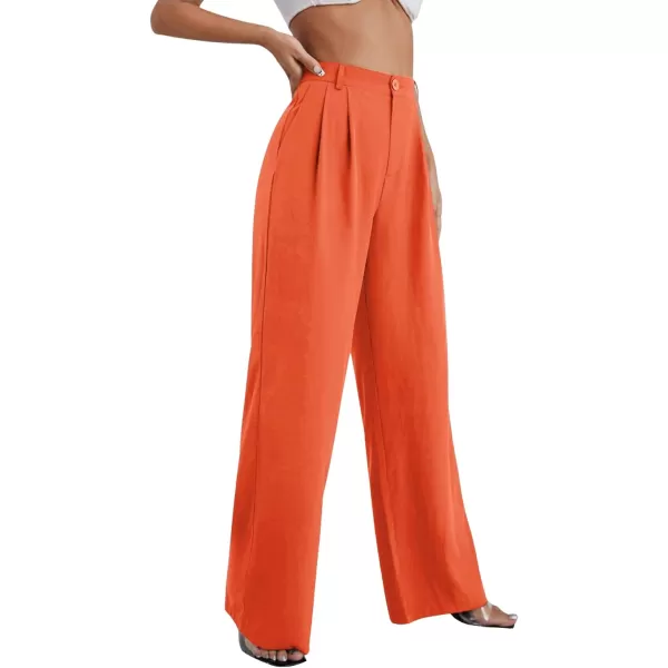SweatyRocks Women's Casual Wide Leg High Waisted Button Down Straight Long Trousers Pants