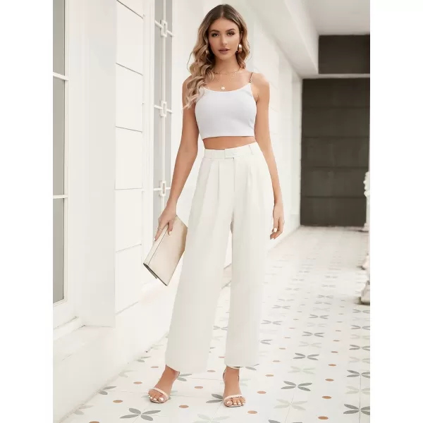 SweatyRocks Women's Casual Wide Leg High Waisted Button Down Straight Long Trousers Pants