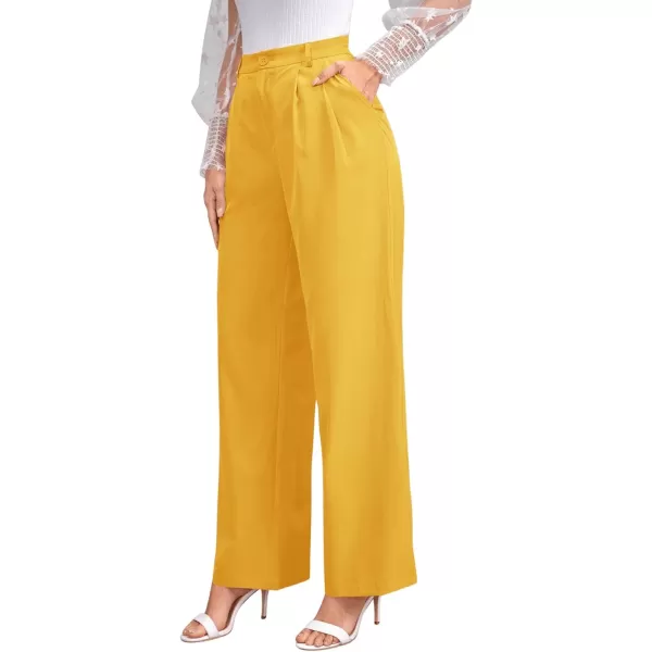 SweatyRocks Women's Casual Wide Leg High Waisted Button Down Straight Long Trousers Pants