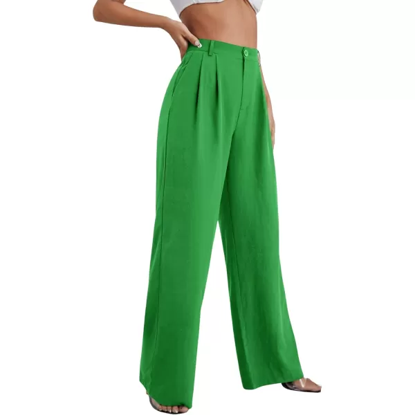 SweatyRocks Women's Casual Wide Leg High Waisted Button Down Straight Long Trousers Pants