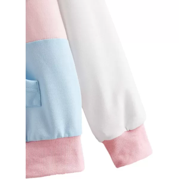 SweatyRocks Women's Causal Long Sleeve Color Block Hoodie Sweatshirt with Pocket