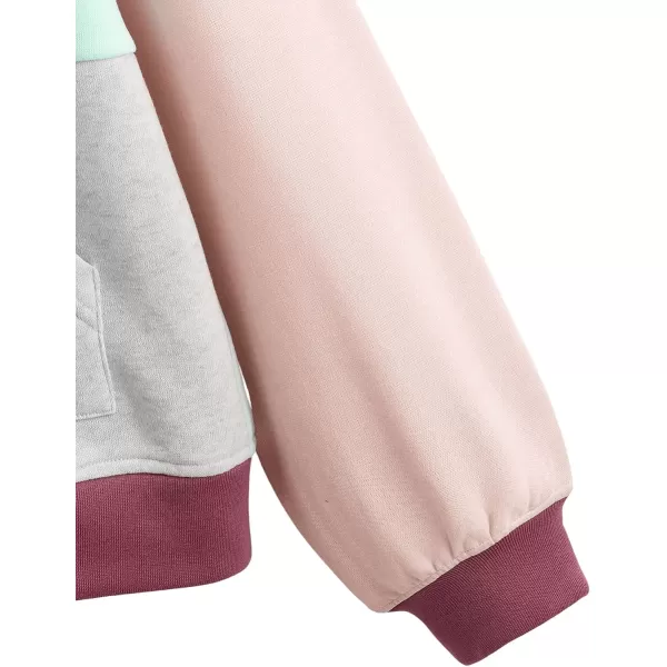 SweatyRocks Women's Causal Long Sleeve Color Block Hoodie Sweatshirt with Pocket