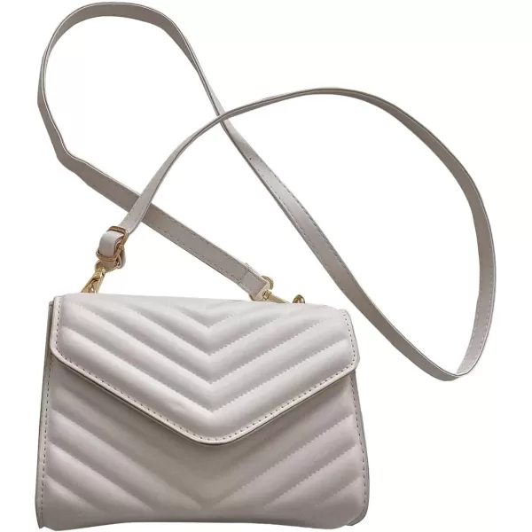 SweatyRocks Women's Chevron Quilted PU Leather Shoulder Bag Flap Chain Work Square Bag Solid Mini Bag