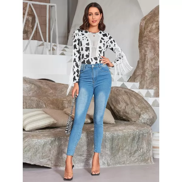 SweatyRocks Women's Cold Shoulder Fringe Long Sleeve Sheer Mesh Jumpsuit Bodysuit