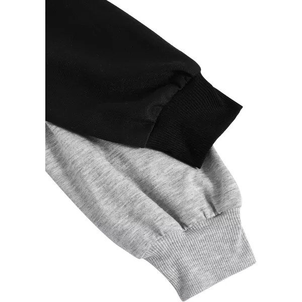 SweatyRocks Women's Contrast Collar Drop Shoulder Casual Long Sleeve Pullover Sweatshirt Tops