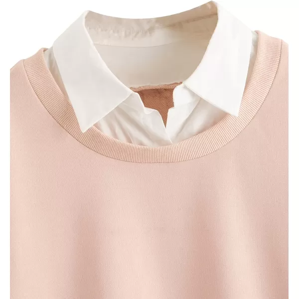 SweatyRocks Women's Contrast Collar Drop Shoulder Casual Long Sleeve Pullover Sweatshirt Tops