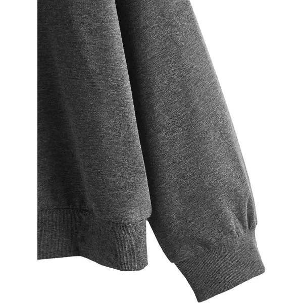 SweatyRocks Women's Contrast Collar Drop Shoulder Casual Long Sleeve Pullover Sweatshirt Tops