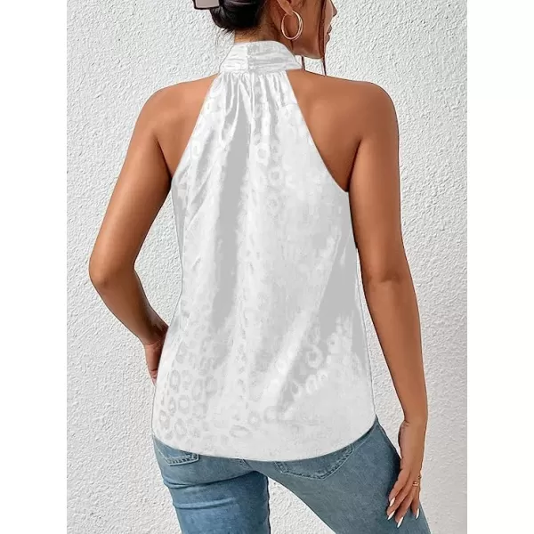 SweatyRocks Women's Crisscross Satin Halter Tops Keyhole Neck Loose Off Shoulder Casual Elegant Party Tank Tops Camis