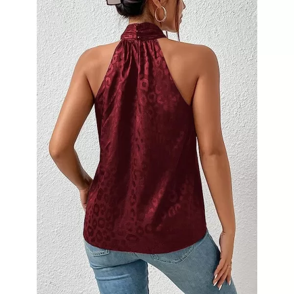 SweatyRocks Women's Crisscross Satin Halter Tops Keyhole Neck Loose Off Shoulder Casual Elegant Party Tank Tops Camis