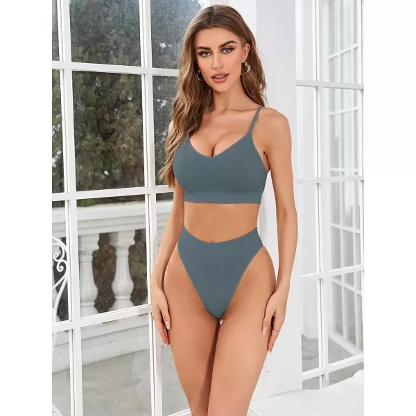 SweatyRocks Women's Cute Two Piece Lingerie Set Seamless Wireless Bra and Thong Panty Set Underwear