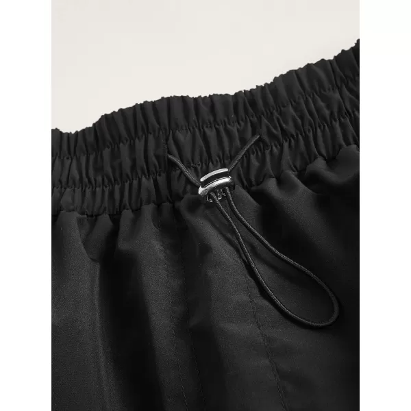 SweatyRocks Women's Drawstring Elastic Waist Cargo Skirt Split Back Straight Long Skirts with Pocket
