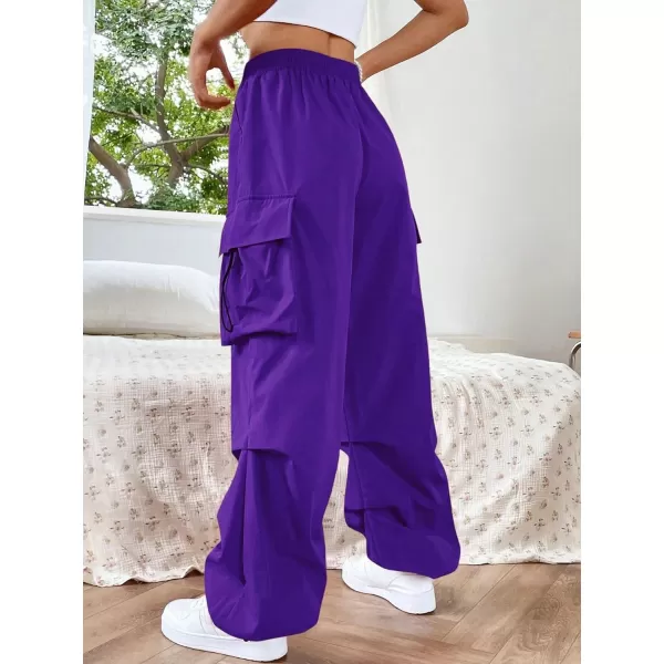 SweatyRocks Women's Drawstring Elastic Waist Loose Pants Casual Flap Pocket Cargo Pants Trousers