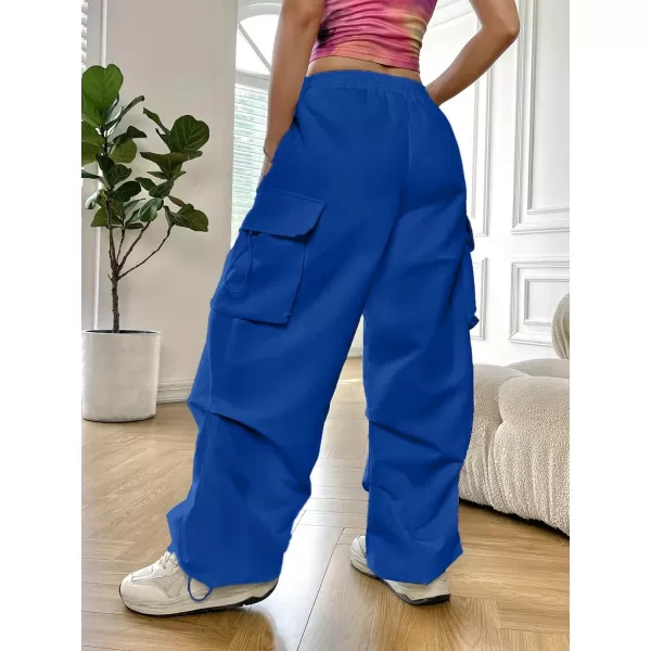 SweatyRocks Women's Drawstring Elastic Waist Loose Pants Casual Flap Pocket Cargo Pants Trousers