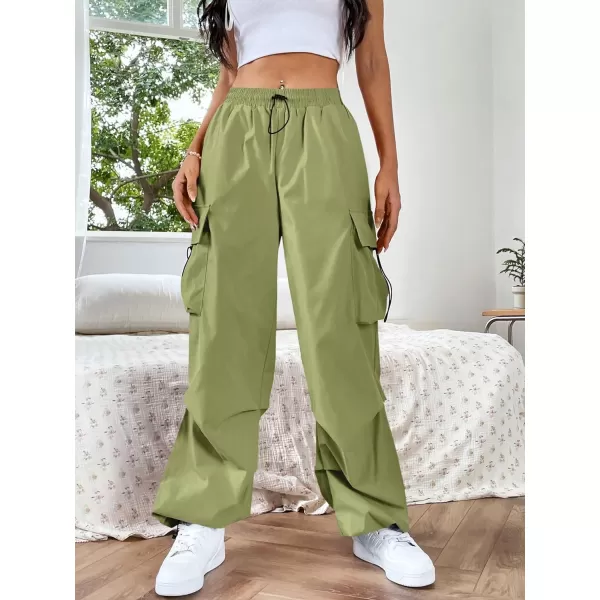SweatyRocks Women's Drawstring Elastic Waist Loose Pants Casual Flap Pocket Cargo Pants Trousers