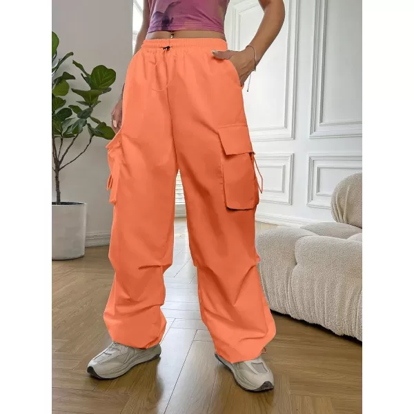 SweatyRocks Women's Drawstring Elastic Waist Loose Pants Casual Flap Pocket Cargo Pants Trousers