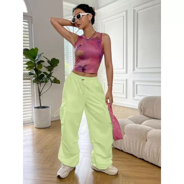 SweatyRocks Women's Drawstring Elastic Waist Loose Pants Casual Flap Pocket Cargo Pants Trousers