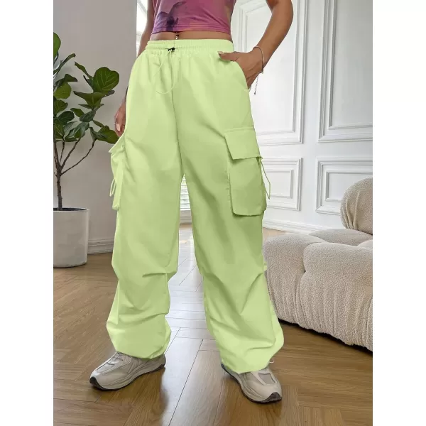 SweatyRocks Women's Drawstring Elastic Waist Loose Pants Casual Flap Pocket Cargo Pants Trousers