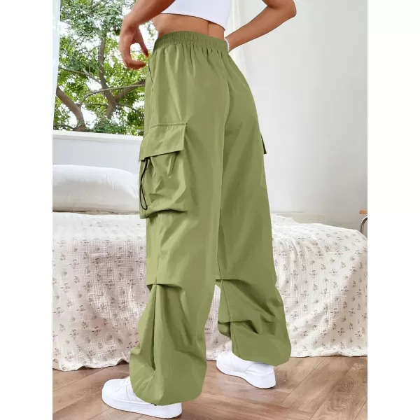 SweatyRocks Women's Drawstring Elastic Waist Loose Pants Casual Flap Pocket Cargo Pants Trousers