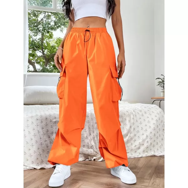SweatyRocks Women's Drawstring Elastic Waist Loose Pants Casual Flap Pocket Cargo Pants Trousers