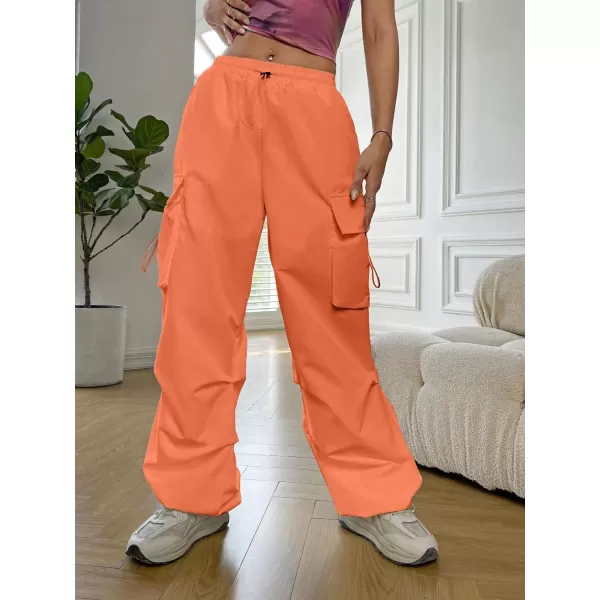 SweatyRocks Women's Drawstring Elastic Waist Loose Pants Casual Flap Pocket Cargo Pants Trousers