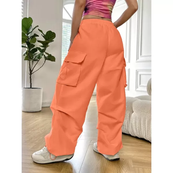 SweatyRocks Women's Drawstring Elastic Waist Loose Pants Casual Flap Pocket Cargo Pants Trousers