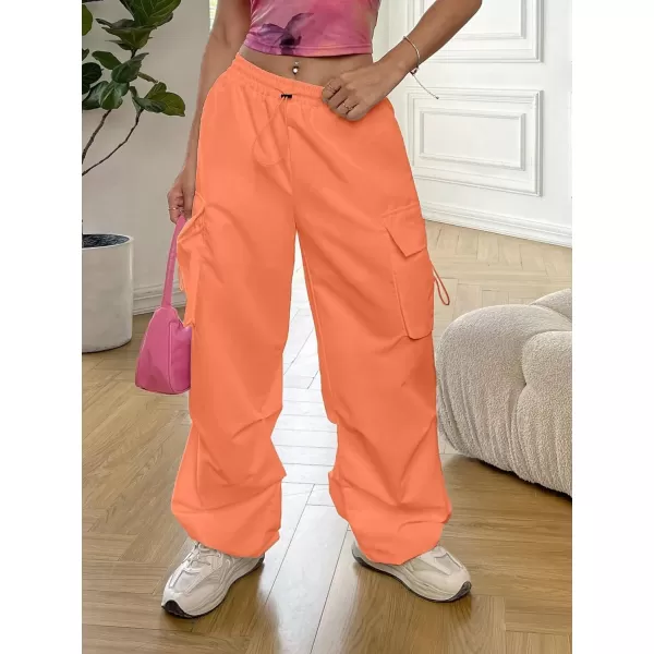 SweatyRocks Women's Drawstring Elastic Waist Loose Pants Casual Flap Pocket Cargo Pants Trousers