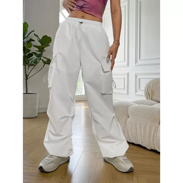 SweatyRocks Women's Drawstring Elastic Waist Loose Pants Casual Flap Pocket Cargo Pants Trousers