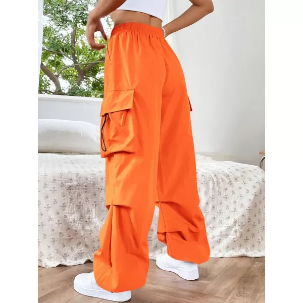 SweatyRocks Women's Drawstring Elastic Waist Loose Pants Casual Flap Pocket Cargo Pants Trousers