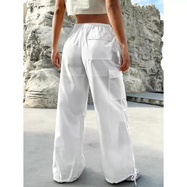 SweatyRocks Women's Drawstring Elastic Waist Wide Leg Pants Casual Loose Cargo Pants with Pockets