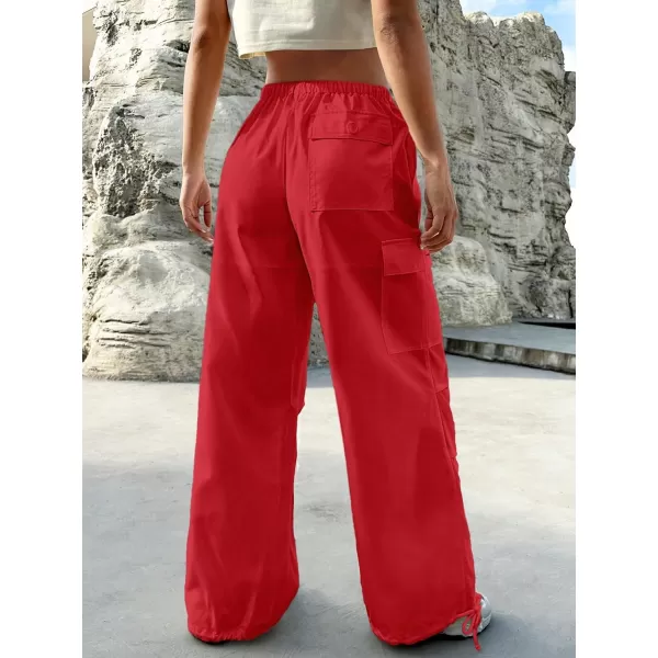 SweatyRocks Women's Drawstring Elastic Waist Wide Leg Pants Casual Loose Cargo Pants with Pockets