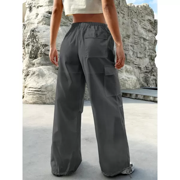 SweatyRocks Women's Drawstring Elastic Waist Wide Leg Pants Casual Loose Cargo Pants with Pockets