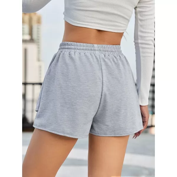SweatyRocks Women's Drawstring Waist Asymmetrical Hem Sport Skort Solid Workout Skirts Shorts