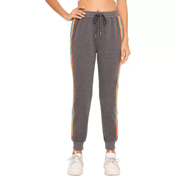 SweatyRocks Women's Drawstring Waist Striped Side Jogger Sweatpants with Pocket