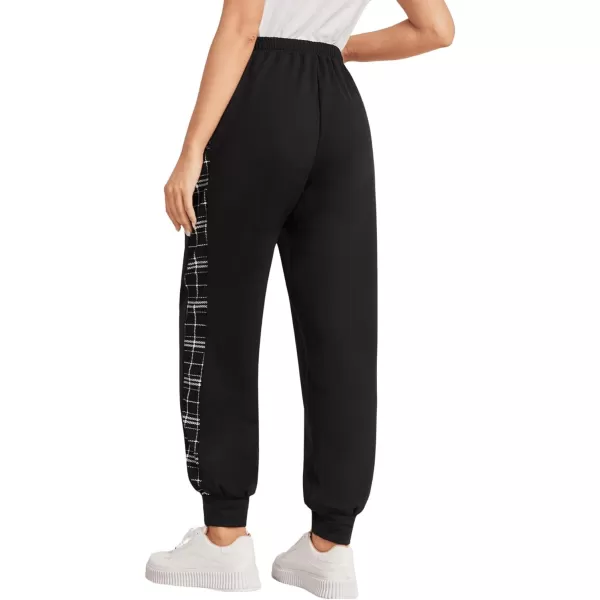 SweatyRocks Women's Drawstring Waist Striped Side Jogger Sweatpants with Pocket