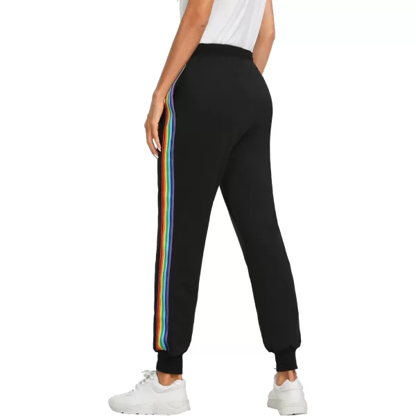 SweatyRocks Women's Drawstring Waist Striped Side Jogger Sweatpants with Pocket