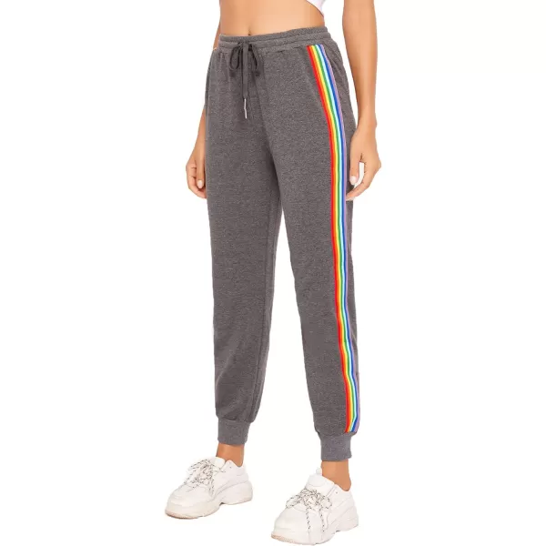 SweatyRocks Women's Drawstring Waist Striped Side Jogger Sweatpants with Pocket