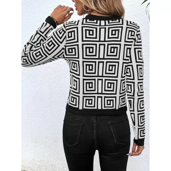 SweatyRocks Women's Elegant Button Down Soft Knit Cardigan Cropped Sweaters Jacket with Pockets