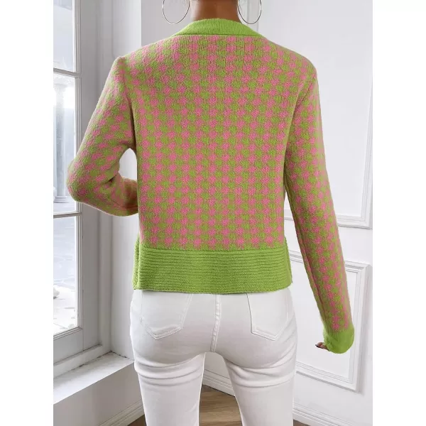 SweatyRocks Women's Elegant Button Down Soft Knit Cardigan Cropped Sweaters Jacket with Pockets