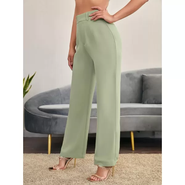 SweatyRocks Women's Elegant High Waist Solid Long Pants Office Trousers