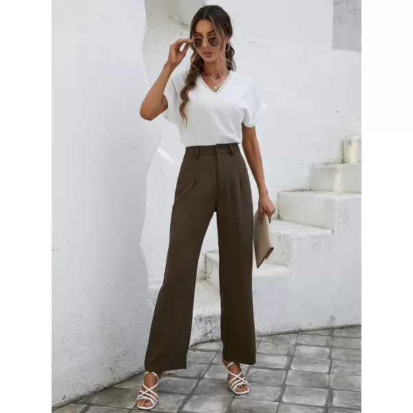 SweatyRocks Women's Elegant High Waist Solid Long Pants Office Trousers