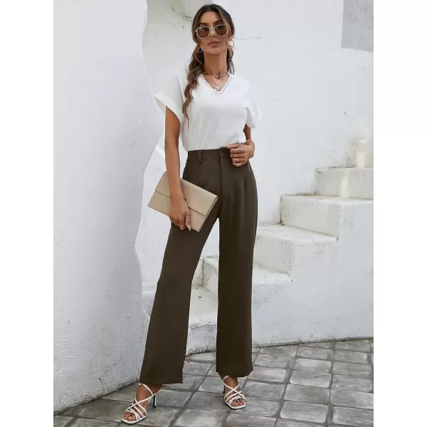 SweatyRocks Women's Elegant High Waist Solid Long Pants Office Trousers