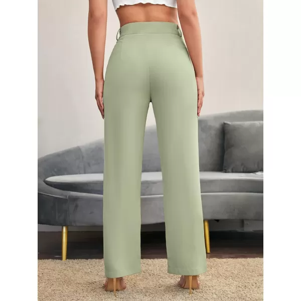 SweatyRocks Women's Elegant High Waist Solid Long Pants Office Trousers