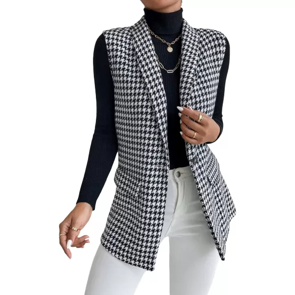 SweatyRocks Women's Elegant Sleeveless Blazer Jacket Vest Open Front Long Cardigan