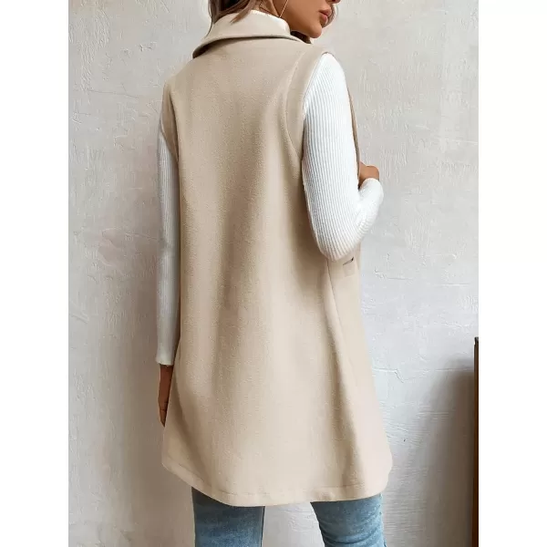 SweatyRocks Women's Elegant Sleeveless Blazer Jacket Vest Open Front Long Cardigan